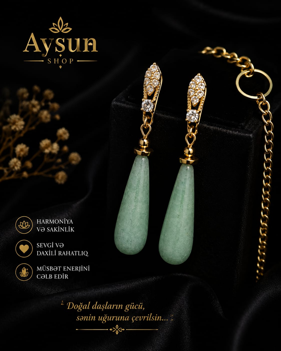 Aventurin sırğa