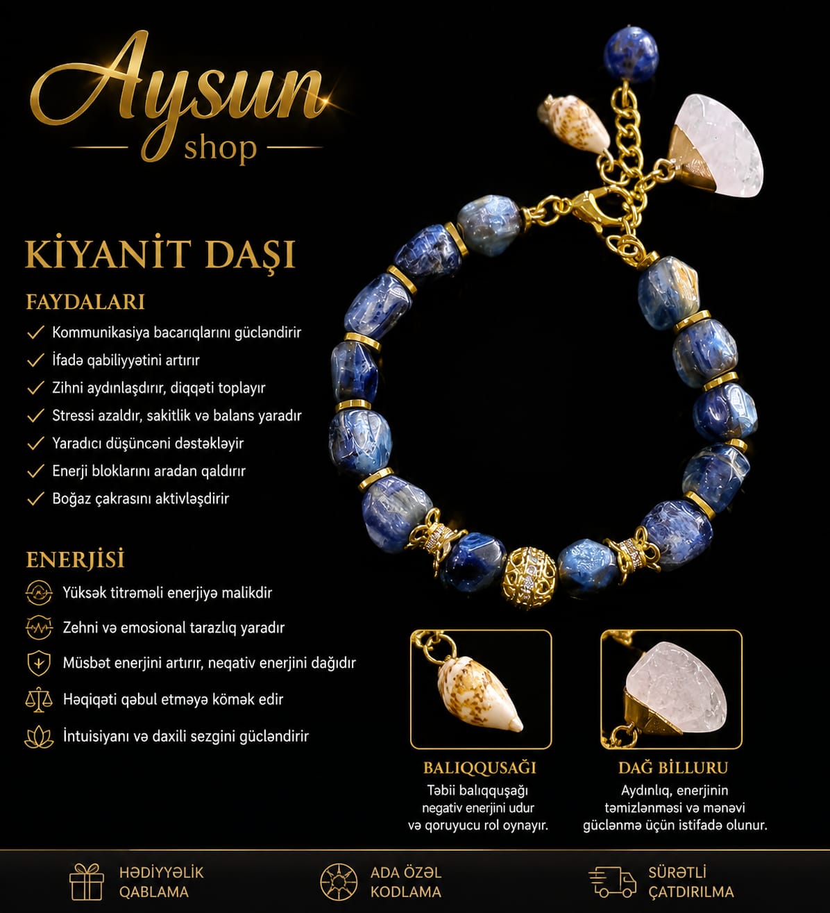 Kiyanit daşı - Qolbaq